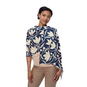 NWT Porter Anna- Navy & Gold Women's Scarf in Magnolia